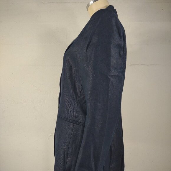 NWOT Talbots dark blue 100% Irish Linen two button blazer jacket ladies size 8 - Picture 5 of 6